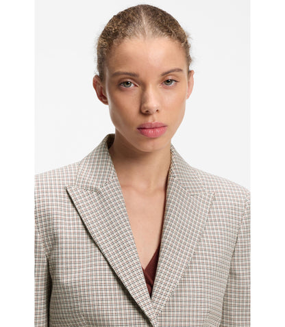Hugo Regular Fit Blazer With Micro Check Patterned Women's