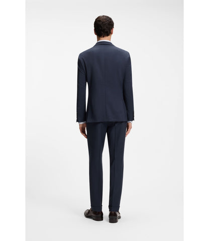 Boss Two Piece Slim Fit Suit In Wool And Silk Light Blue