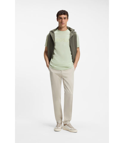 Boss Regular Fit Cotton T Shirt With Modern Logo Light Green