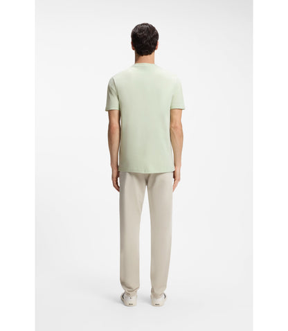 Boss Regular Fit Cotton T Shirt With Modern Logo Light Green