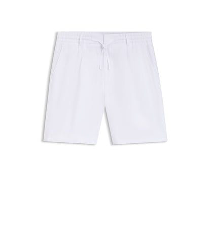 Boss Tapered Fit Shorts In Linen White