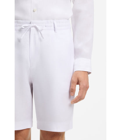 Boss Tapered Fit Shorts In Linen White