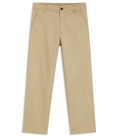 Hugo Straight Fit Pants In Mercerized Stretch Cotton Beige