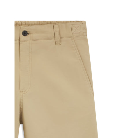 Hugo Straight Fit Pants In Mercerized Stretch Cotton Beige
