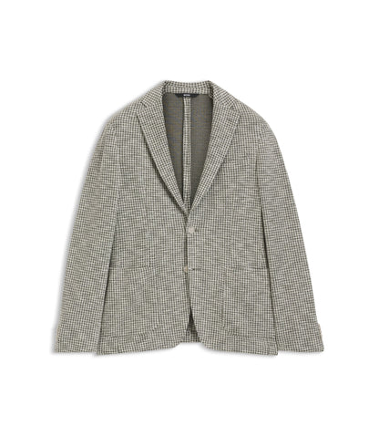 Boss Slim Fit Jacket In A Patterned Cotton Blend Light Green
