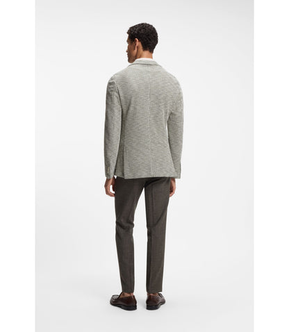 Boss Slim Fit Jacket In A Patterned Cotton Blend Light Green