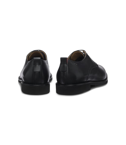Hugo Embossed Logo Derby Shoes In Leather Black Black