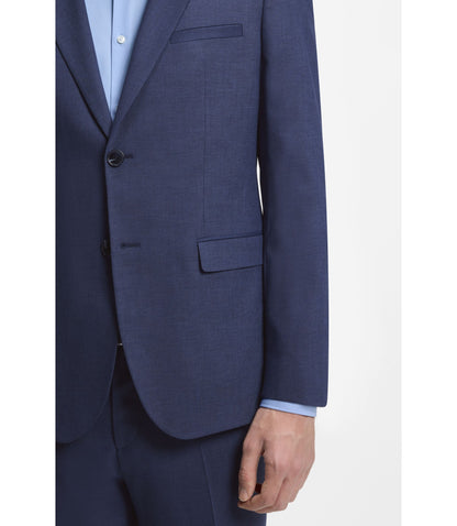 Hugo Two Piece Extra Slim Fit Suit In Patterned Fabric Light Blue