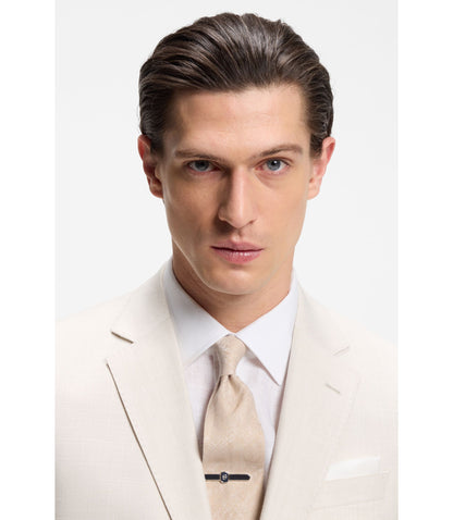 Boss Two Piece Slim Fit Suit In Stretch Fabric White