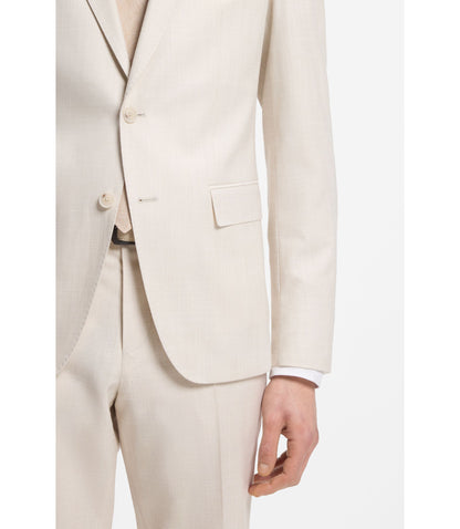 Boss Two Piece Slim Fit Suit In Stretch Fabric White