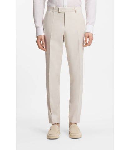 Boss Two Piece Slim Fit Suit In Stretch Fabric White