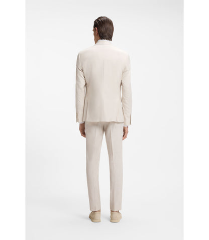 Boss Two Piece Slim Fit Suit In Stretch Fabric White