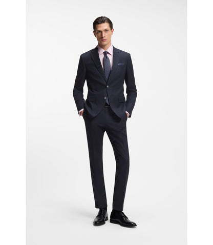 Boss Two Piece Slim Fit Suit In Stretch Fabric Dark Blue