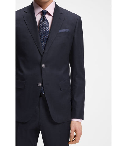 Boss Two Piece Slim Fit Suit In Stretch Fabric Dark Blue