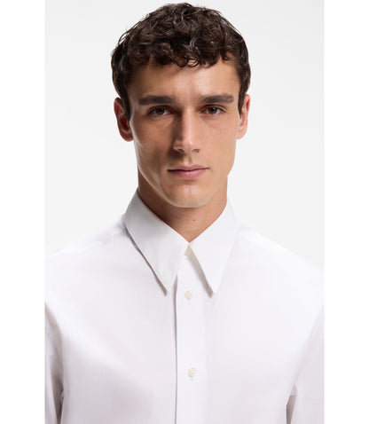 Boss Relaxed Fit Cotton Poplin Shirt White
