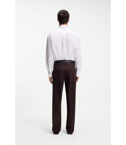 Boss Relaxed Fit Cotton Poplin Shirt White