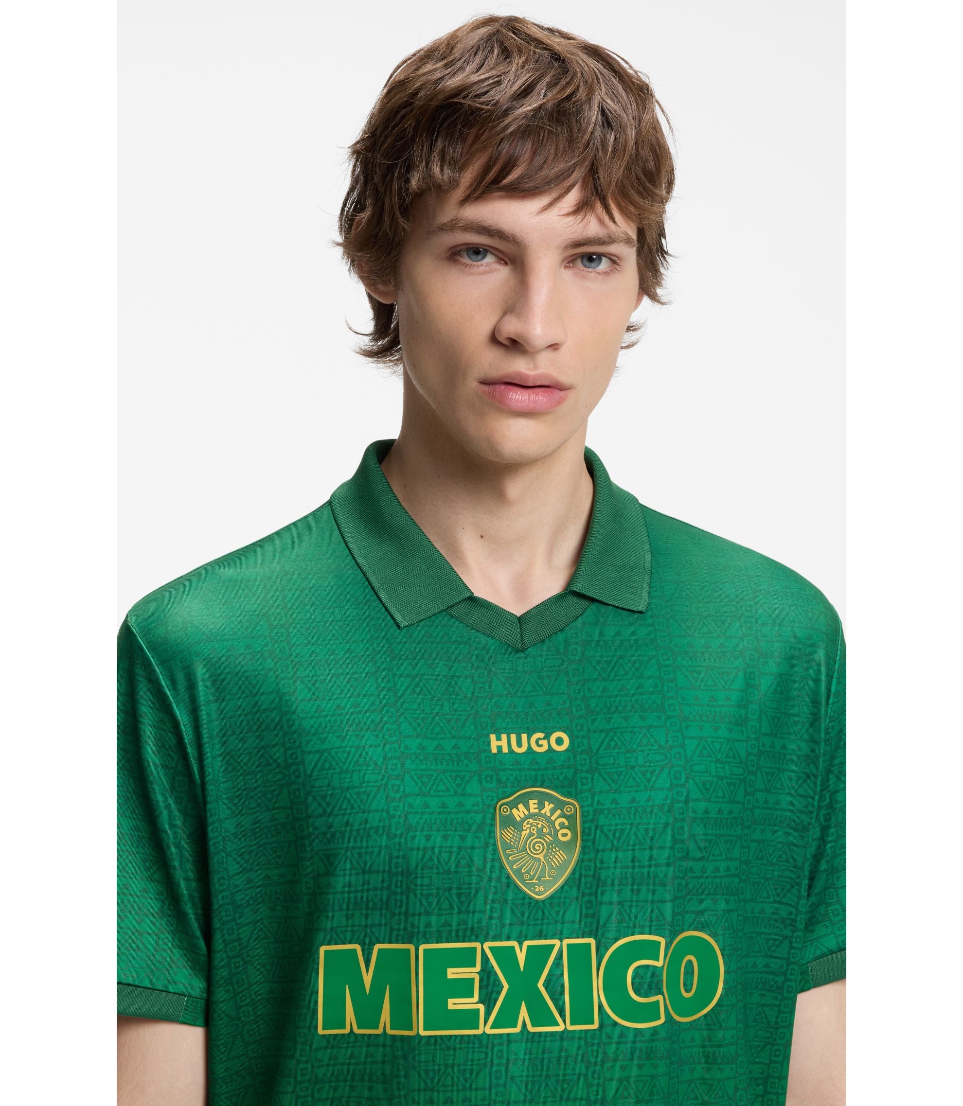 Hugo Relaxed Fit Soccer T Shirt With Nation Detailing Mexico Green