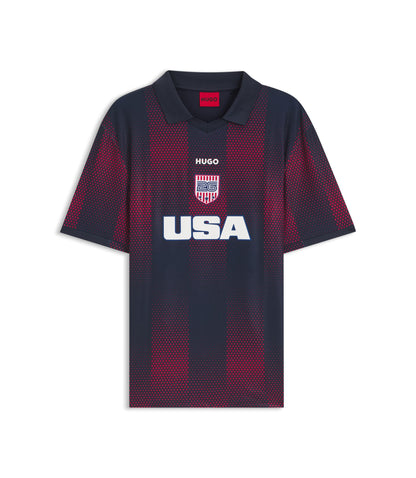 Hugo Relaxed Fit Soccer T Shirt With Nation Detailing Usa