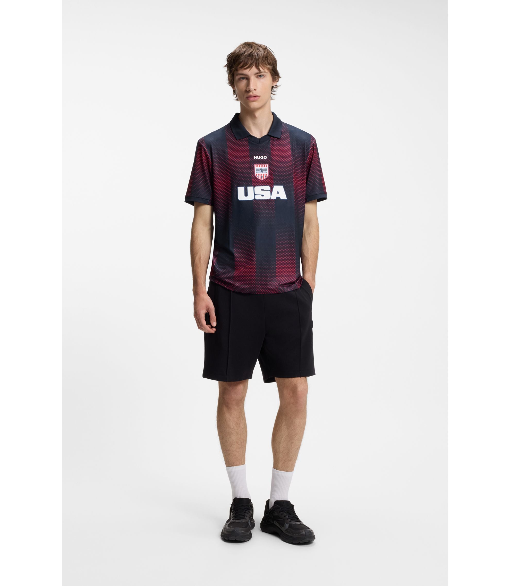 Hugo Relaxed Fit Soccer T Shirt With Nation Detailing Usa
