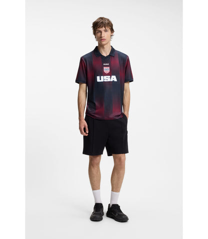 Hugo Relaxed Fit Soccer T Shirt With Nation Detailing Usa
