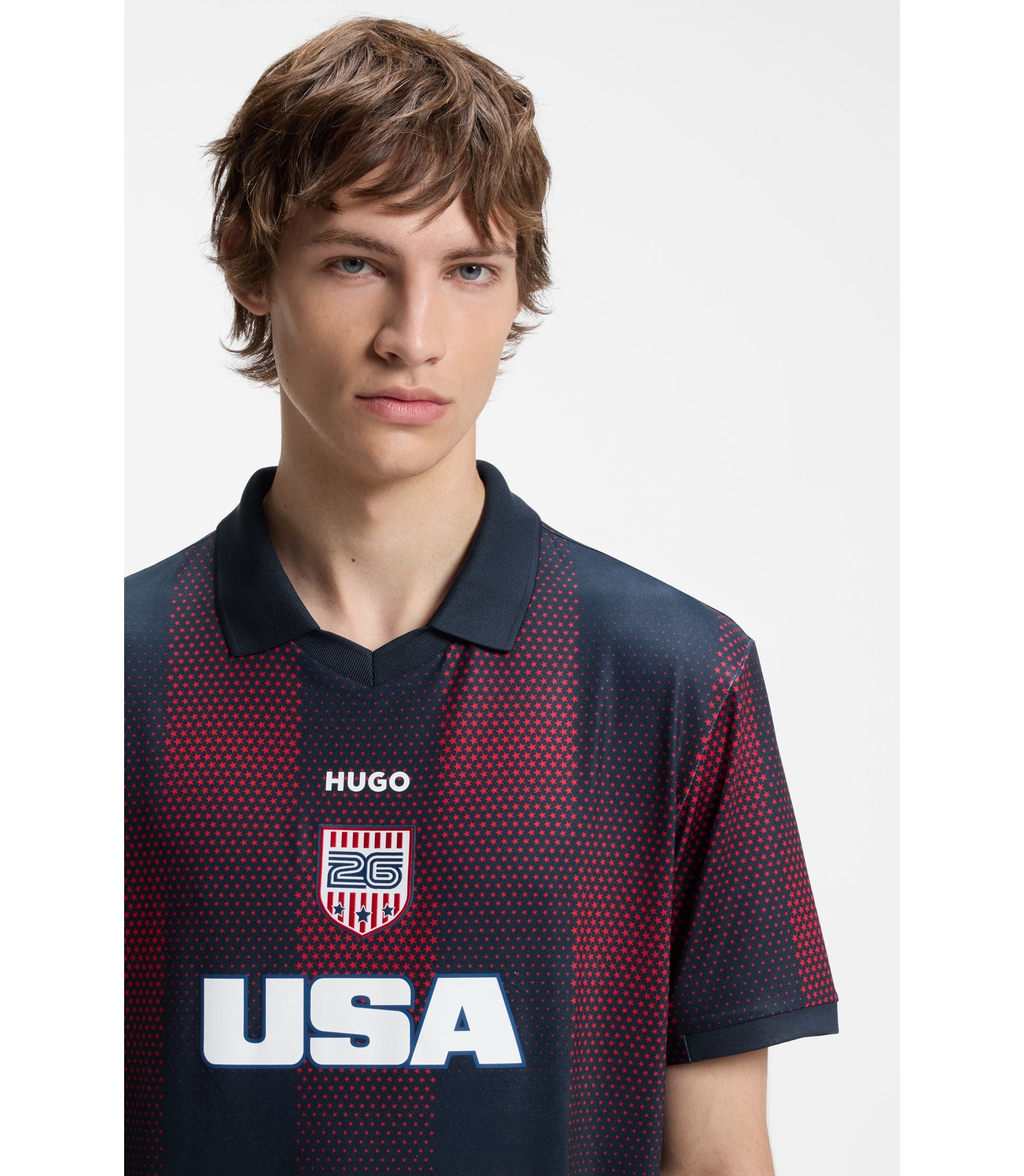 Hugo Relaxed Fit Soccer T Shirt With Nation Detailing Usa
