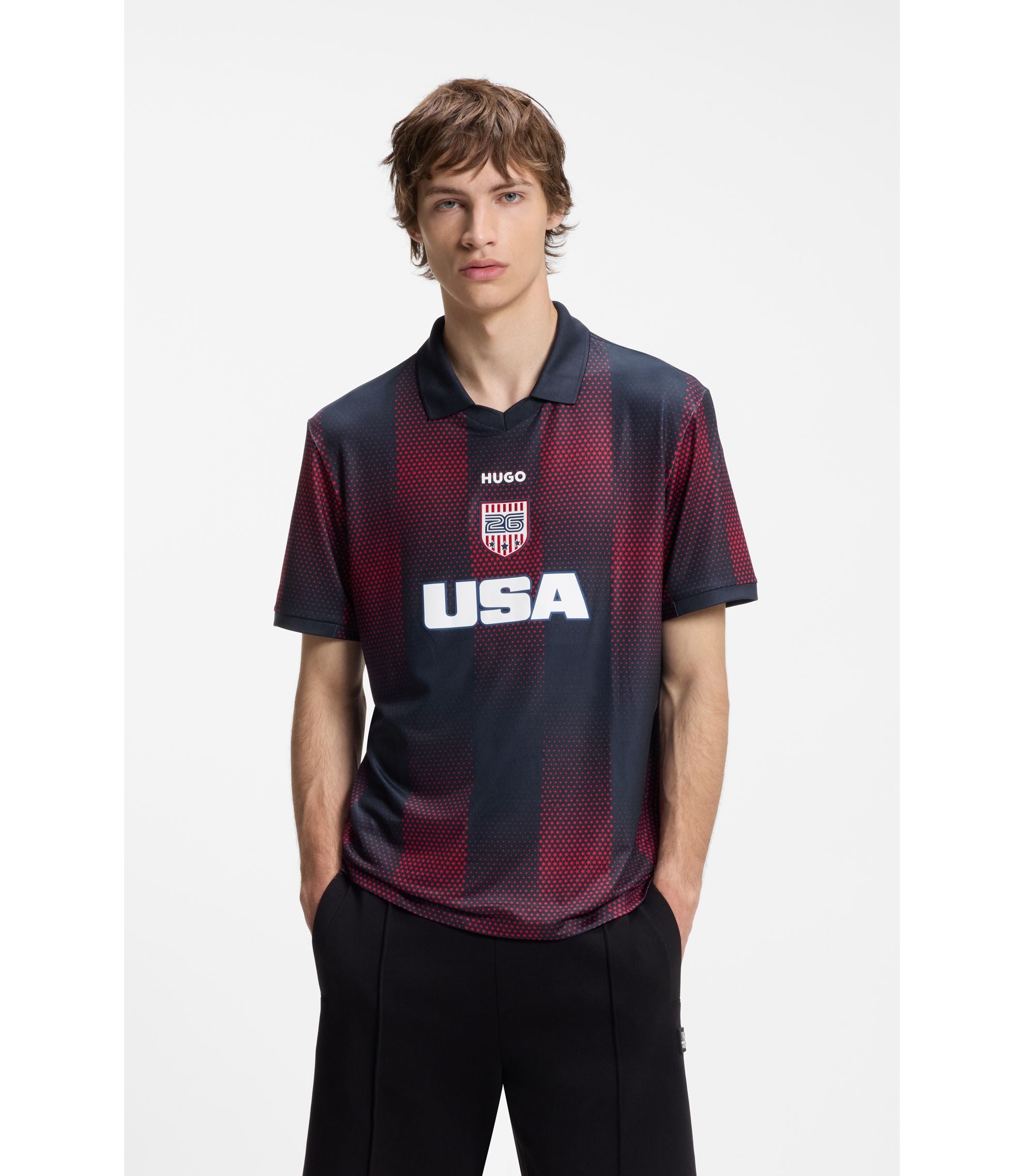 Hugo Relaxed Fit Soccer T Shirt With Nation Detailing Usa