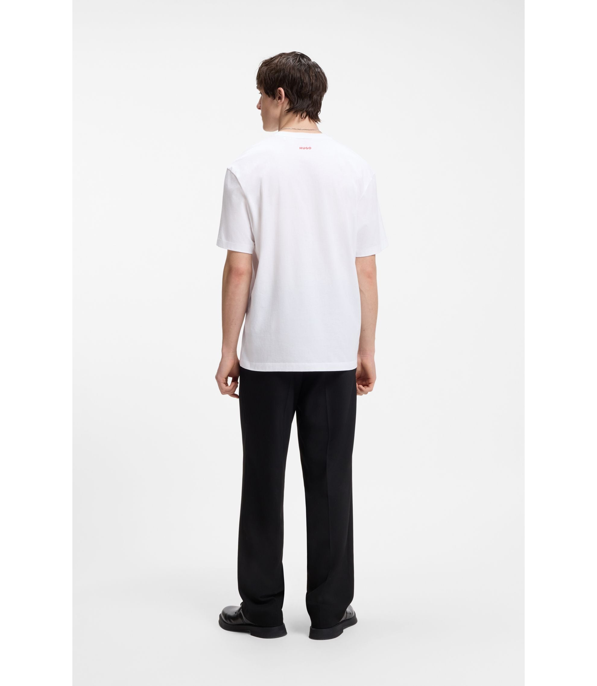 Hugo Relaxed Fit T Shirt In Cotton With Soccer Artwork Canada