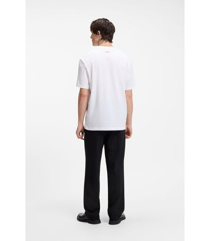 Hugo Relaxed Fit T Shirt In Cotton With Soccer Artwork Canada
