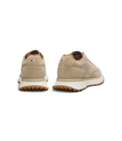 Boss Suede Sneakers With Perforations Beige Beige