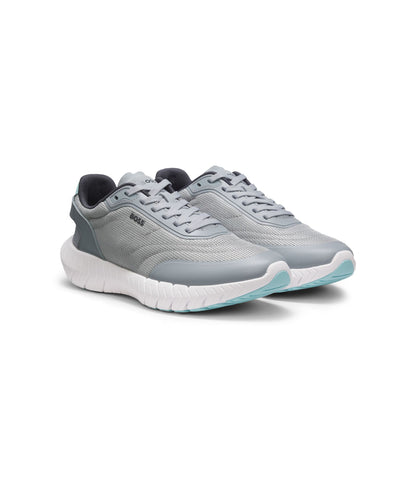 Boss Running Sneakers With Leather Trims Grey Grey