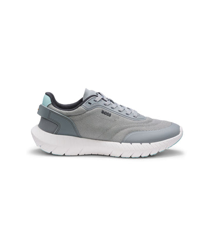Boss Running Sneakers With Leather Trims Grey Grey