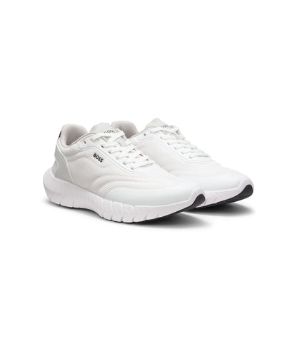 Boss Running Sneakers With Leather Trims White White