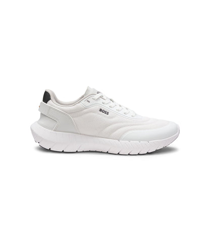 Boss Running Sneakers With Leather Trims White White