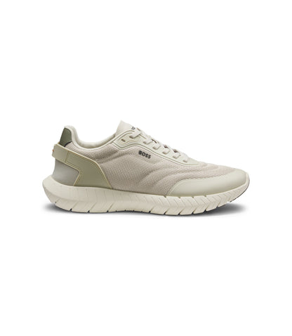 Boss Running Sneakers With Leather Trims Light Beige Light Beige