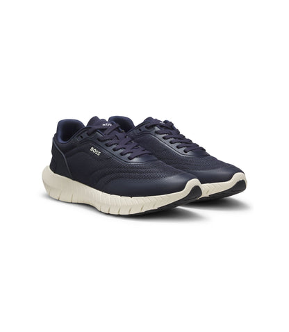 Boss Running Sneakers With Leather Trims Dark Blue Dark Blue