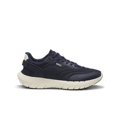 Boss Running Sneakers With Leather Trims Dark Blue Dark Blue