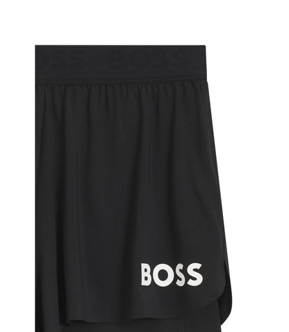 Boss Stretch Jersey Shorts With Contrast Logo Black Women's