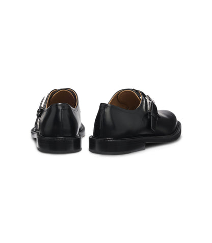 Boss Runway Monk Shoes In Italian Leather Black Black