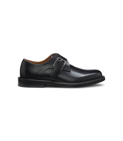 Boss Runway Monk Shoes In Italian Leather Black Black