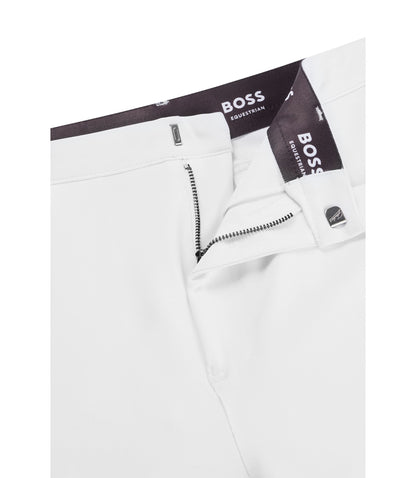 Boss Equestrian Knee Grip Breeches In Power Stretch Material White
