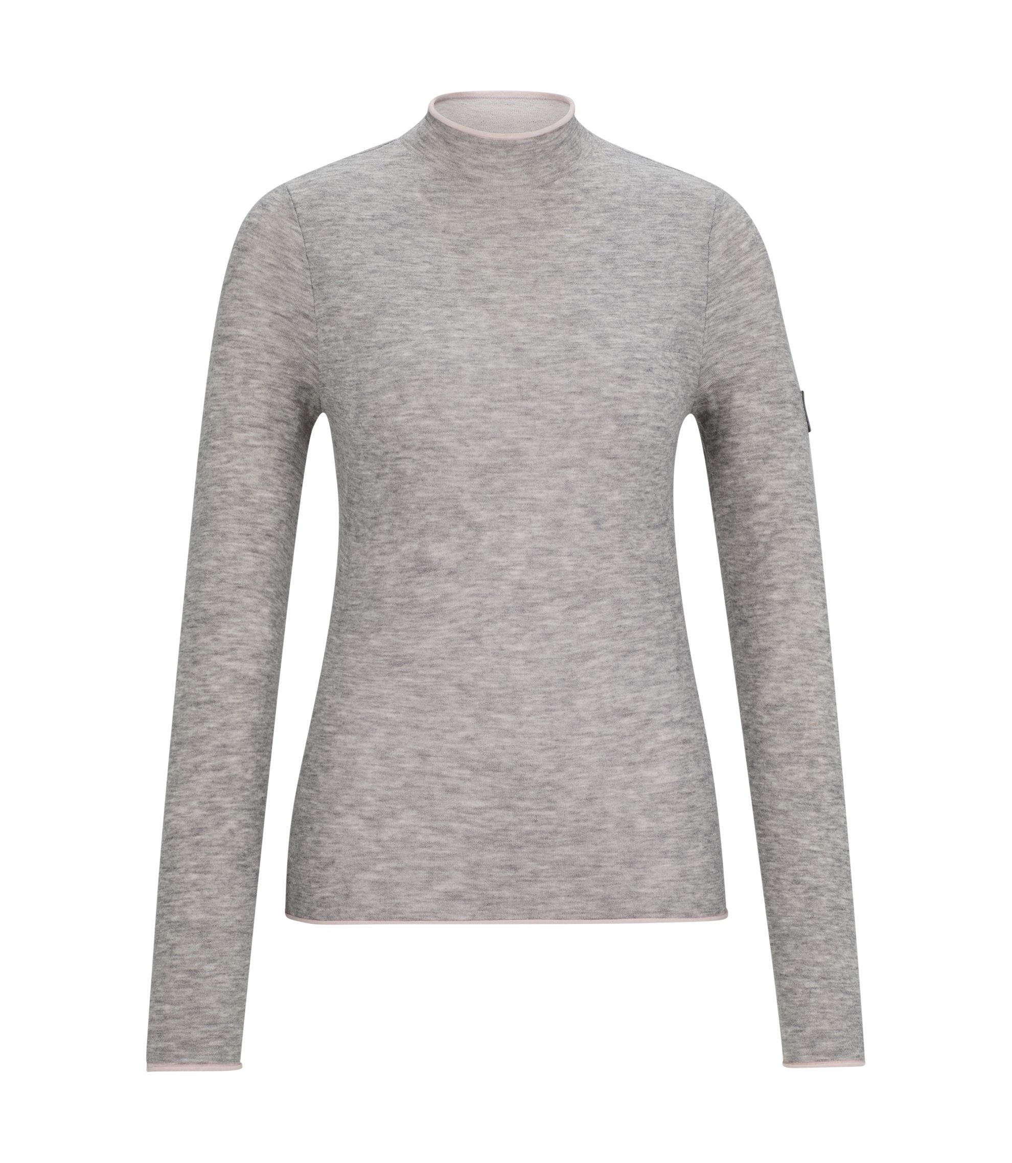 Boss Equestrian Soft Knit Sweater With Two Tone Effect Silver Women's