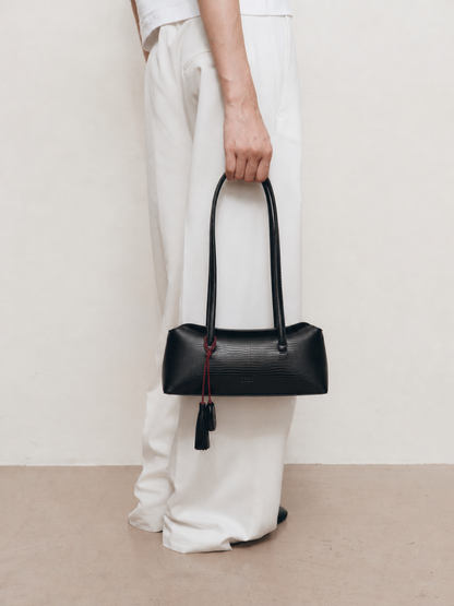 Freja Mini Chrystie Bag Reptile Noir