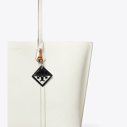 Tory Burch Hidden Logo Croc-Embossed Key Charm Black