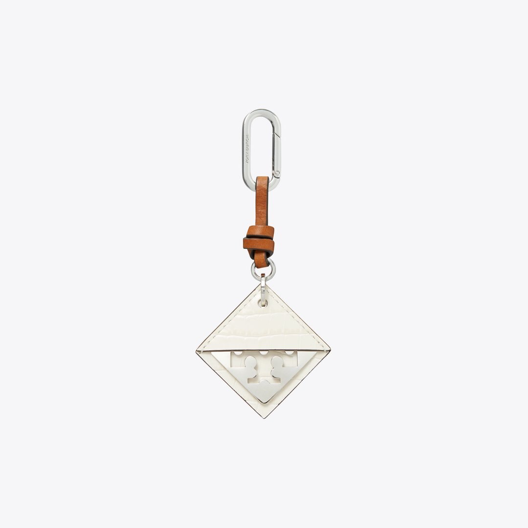 Tory Burch Hidden Logo Croc-Embossed Key Charm Blanc – Kicks Machine