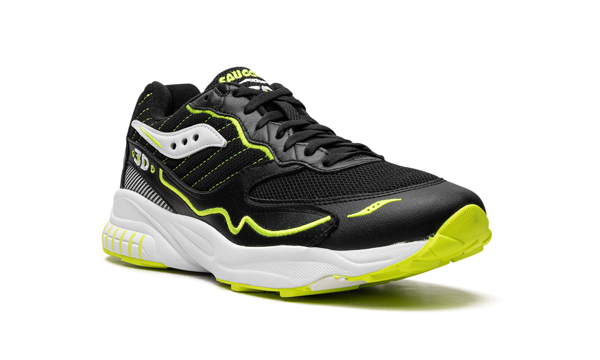 Saucony 3D Grid Hurricane Black Acid Yellow