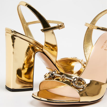  Horsebit Sandals Gold Glow