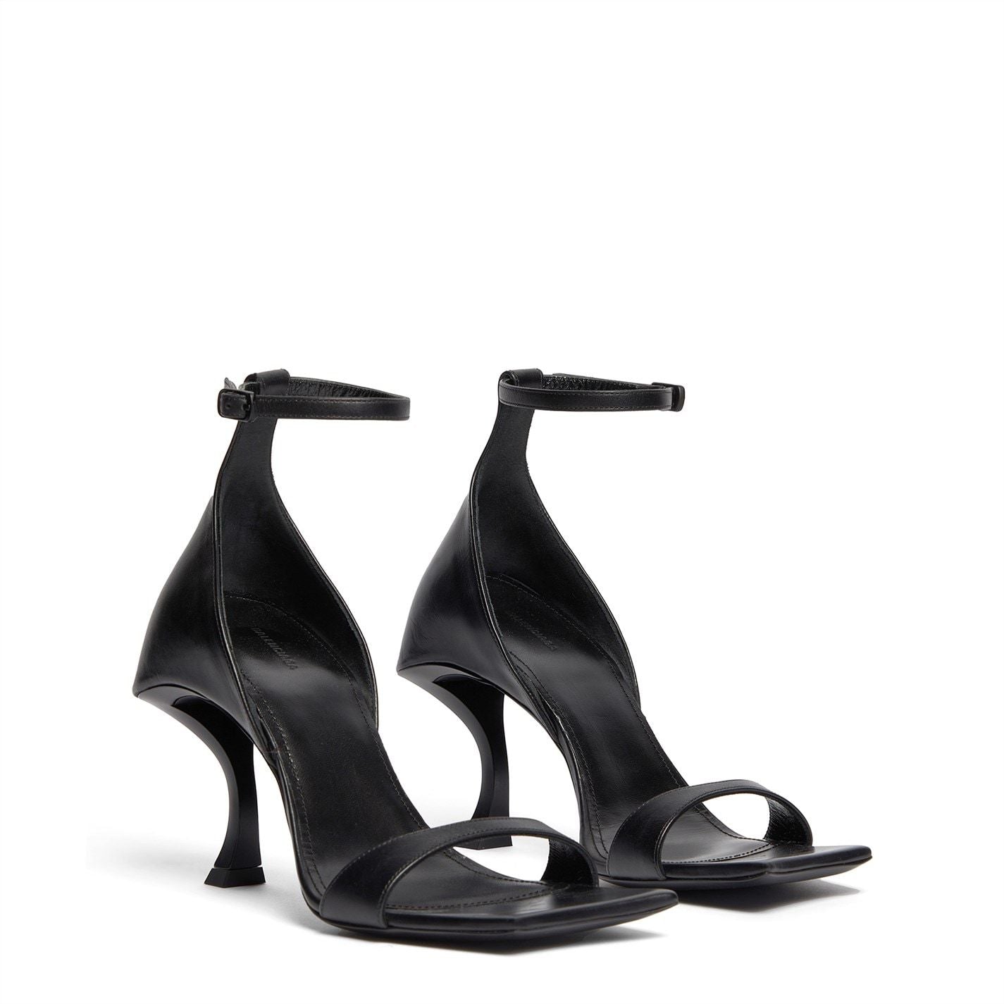  Hourglass Heeled Sandals Black