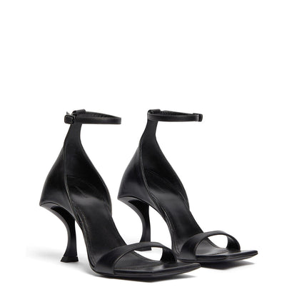  Hourglass Heeled Sandals Black
