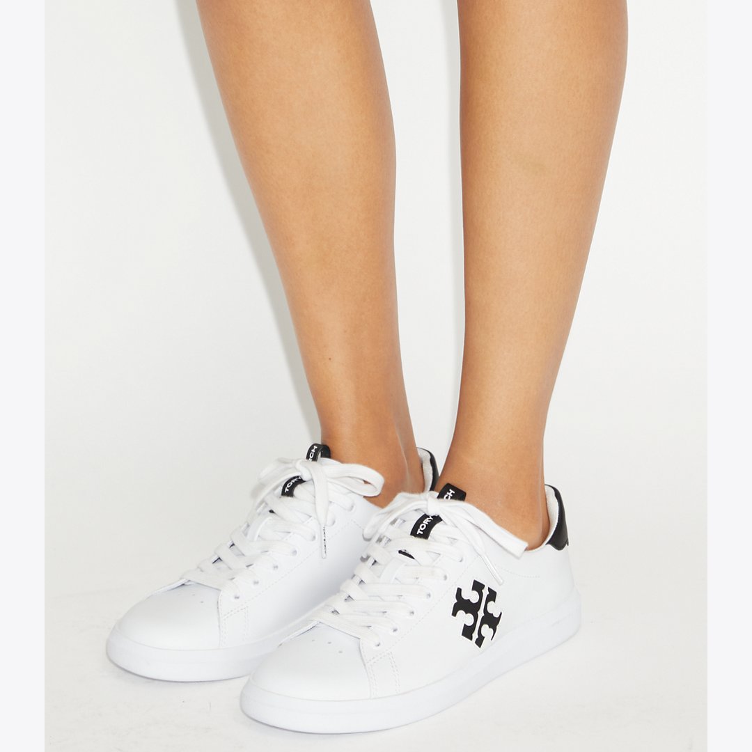 Tory Burch Howell Court Sneaker TITANIUM WHITE / PERFECT BLACK