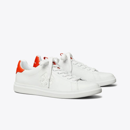 Tory Burch Howell Court Sneaker WHITE / DESERT FLOWER ORANGE